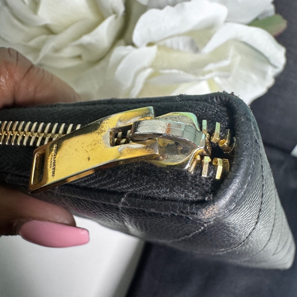 YSL Black Quilted Zip Wallet - Picture 8 of 16